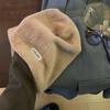 Pile hat children's new warm white plush bucket hat suitable for big face cold hat bucket hat big face small