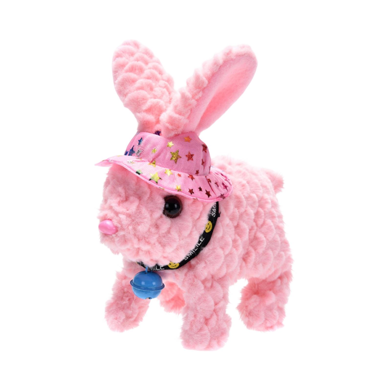 Soft Plush Electric Rabbit Toy with Realistic Movement and Sound Features Suitable for Children and Collectors Interactive Plush Animal One Size розовый