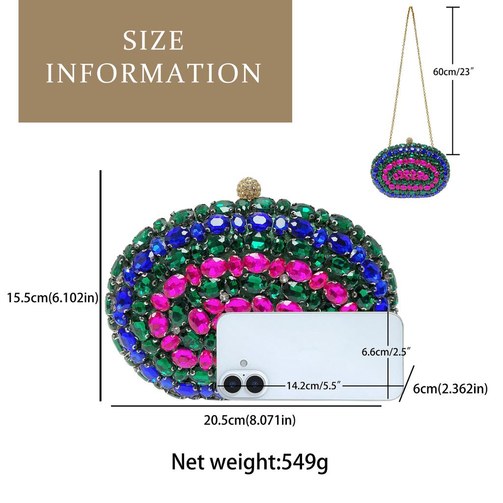Fashionable Diamond Encrusted Handbag With Exquisite Chain Handle