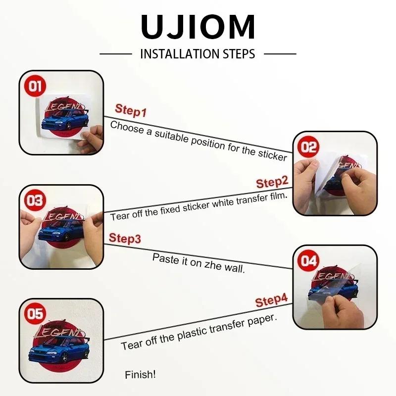 UJIOM Super Cute Hina Blue Archive Mirror Wall Stickers Attractive Personality Bedroom Closets Decal Vinly Bathroom Material