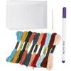 Cross Stitch Set 10 Color Embroidery Thread Water Soluble Cloth Needle Kit for Beginner