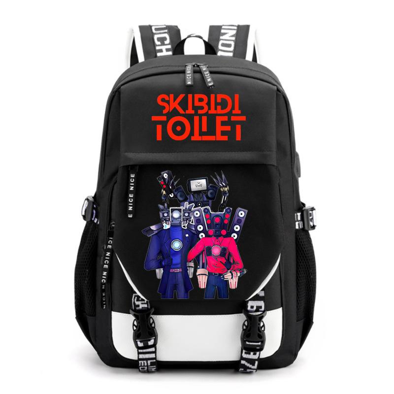 Skibidi Toilet Trend Simple Couple Junior High School Student College Student School Bag Fashion Large Capacity Shoulders