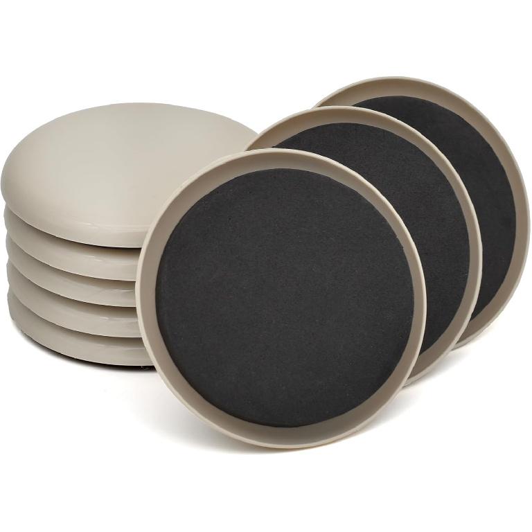 Furniture Sliders, 8 Pcs 3 1/2'' Furniture Sliders Pads for Hardwood Floors, Chair Legs Floors Protectors, Reusable Round Glides Glider, Heavy Duty