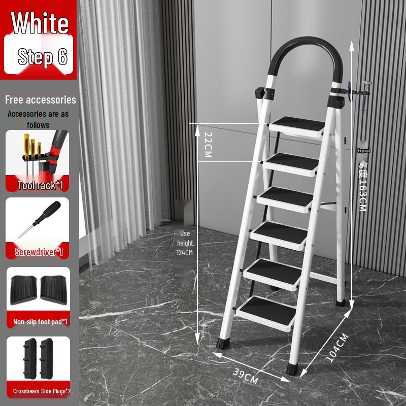 German Aluminum Alloy Telescopic Folding Ladder - Safe and Convenient A-Frame for Household Use