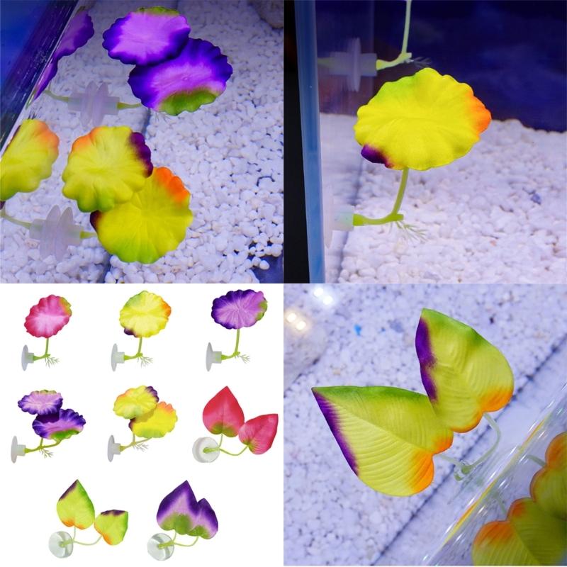 3Pcs Water Plant Leaves for Fish Tanks Aquarium Decorations Beautiful Appearance Artificial Plant Leaves Multicolored