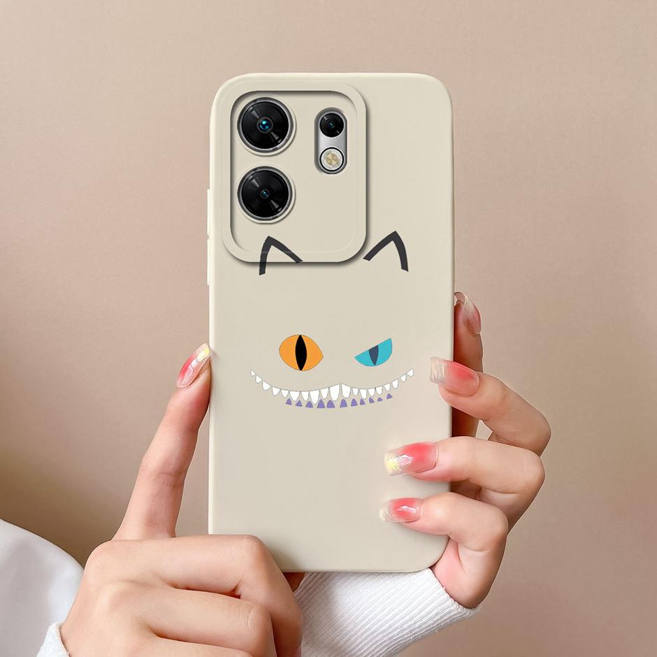 Für Infinix Zero 30 4G 5G Hüllen Lustiges Süßes Mädchen Katze Flüssigsilikon Weiche Handyhülle Für InfinixZero30 4G 5G Ultradünne Fundas