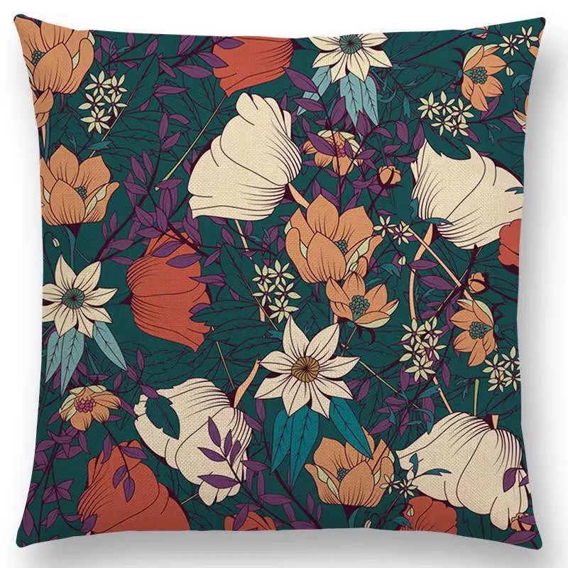 Botanische Blumen- und Schmetterlings-Kissenhülle Wunderschöne Blumengarten-Mini-Drucke Heimdekor Sofa-Überwurf-Kissenbezug