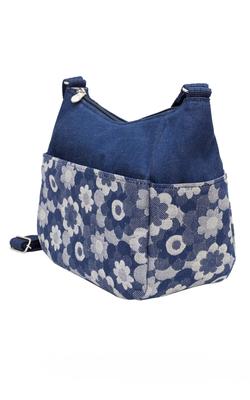 Creare Kiki Women's Shoulder Bag, Lightweight, Large Capacity, Made In Japan with Okayama Denim, Daisy Shoulder Design, Perfect Gift for Mother's Day