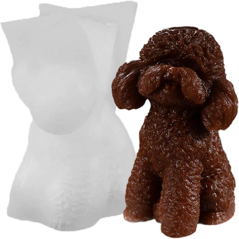 White 3D Dog  Mould 11.5*8.5cm Teddy Puppy Silicone Mould Chocolate Making   Chocolate