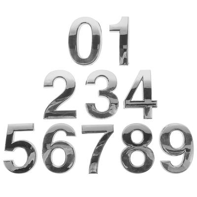 10Pcs ABS Number Door Plaques Modern Bright Design Easy Install House Room Number Signboard 0- 5Cm Signboard