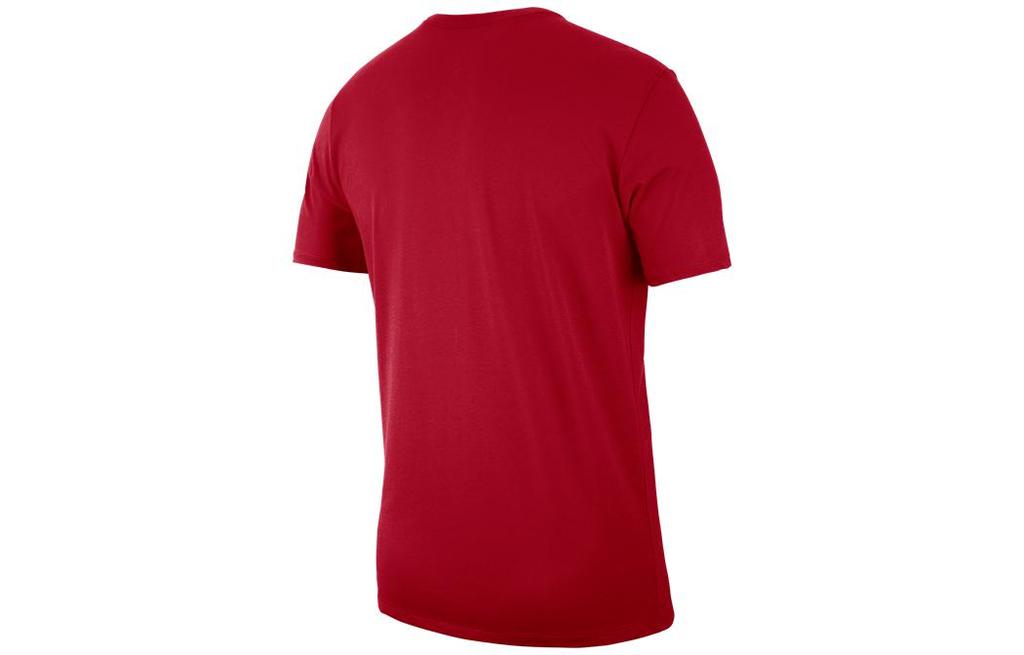 Jordan T Shirts Men's Red Crew Neck Moderate Straight Fit 939619-687