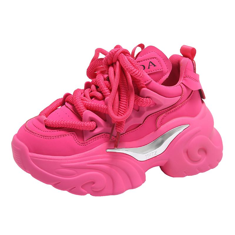 

Модные белые массивные кроссовки для женщин, модные нескользящие спортивные туфли на платформе для женщин из искусственной кожи с толстой подошвой, вулканизированные туфли для женщин 2024 г. 35