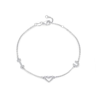 S925 Sterlingsilber Koreanische Version Romantischer Englischer Liebesbrief Dünnes Armband mit Elegantem und Minimalistischem Temperament