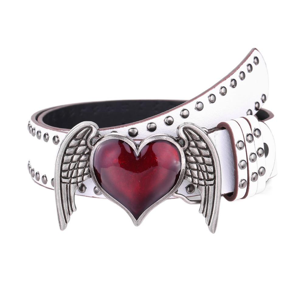 Double Hole Eyelet Grommet Gothic Waistband Trendy PU Leather Waistband Vintage Buckle Waist Belt