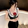 Fashion lace edge slim fit hip skirt women's spring and summer high-end suspender dress temperament small fragrant vest short skirt