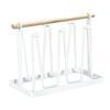 Bottle Rack Glass Cup Holder Stand Tree Drainer with Metal And Wood Construction Quick