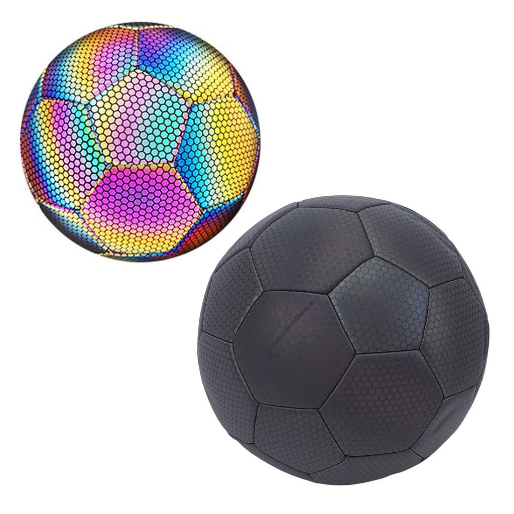 Calcio Riflettente Olografico Pelle PU Luminosa al Buio Calcio Riflettente Luminoso con Pompa Taglia 5