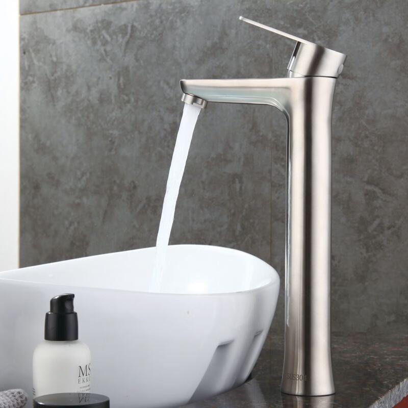 TLXT Stainless Steel Tall Countertop Basin Faucet