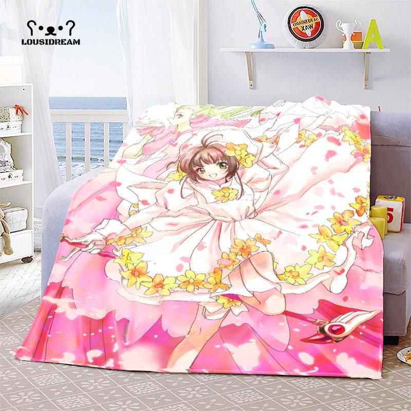 Cardcaptor Sakura Anime Kawaii Girl Throw Blanket  Bedroom Sofa Cover Thin Bedspread Christmas Navidad Gift Home Room Decor