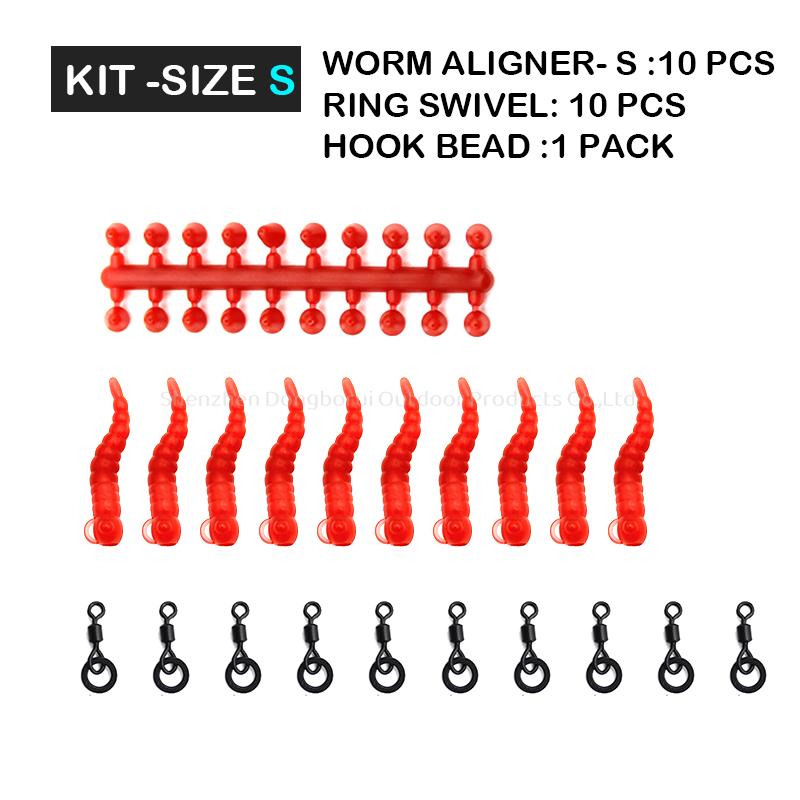 21pcs Carp Fishing Accessories Kit Worm Aligner Ring Swivel Hook Bead Size S L Small Fits Line Aligner Hook Sleeve For Carp Fishing Tackle