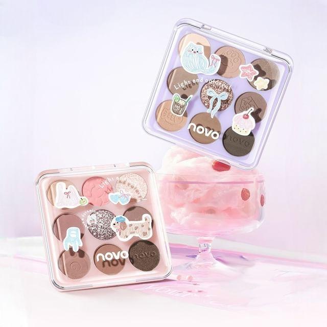 NOVO - Fingertip Magic 9-Color Eyeshadow Palette - 3 Types 03# Latte Meow - 8.2g