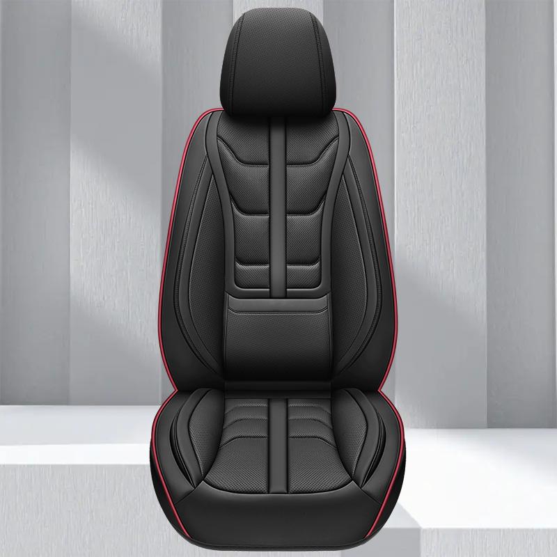 1pc Car Seat Covers  with Built-in Lumbar Support, Premium PU Perforated Leather, All-Season Universal Fit for Most Cars