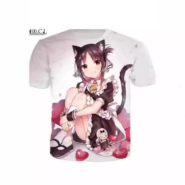 Chika Fujiwara T-shirt Top 3D Print Anime Kaguya Short-sleeve T-shirt Sportswear Casual Street Trend