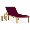 VidaXL Garden Lounge Chair with Table and Cushion Impregnated Pine