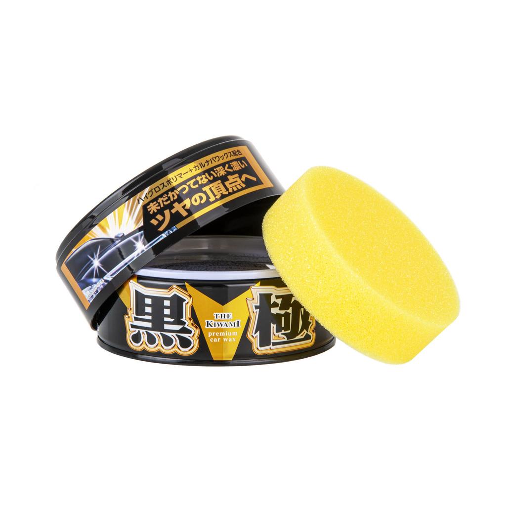 SOFT99 Black for Protecting and Polishing Automotive Includes Sponge Wax, 200g, Solid, Paint, (Product Code 00193)