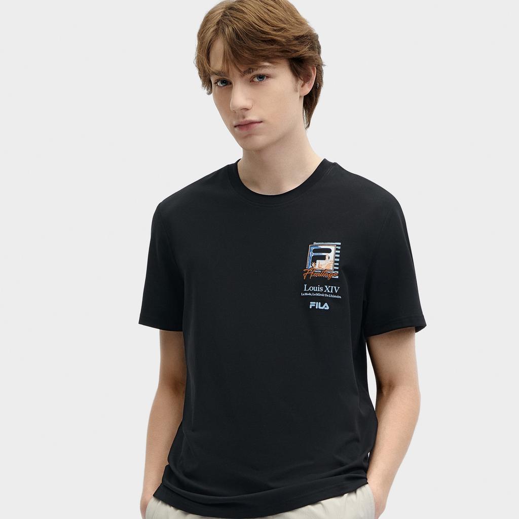FILA HERITAGE SS24 T Shirt Men's Jet Black F11M428104FBK