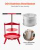 VEVOR 2.38 Gal/9L Fruit Wine Press, Stainless Steel Basket with Cross-beam and Triangular Structure, Manual Juice Maker