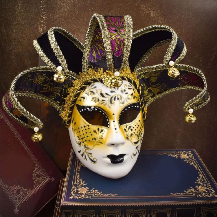 Maškarní maska Maska na celý obličej Maska na Mardi Gras Benátská maska Párty maska Jesterova maska Karnevalová maska Halloweenská maska