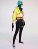 [Miccostumes] Women's Adult Girl Anime Game Cosplay Costume Costume Set Cute Cool Moe Yellow Cotton Padded Green Hat Shirt Black Jeans Fancy Dress