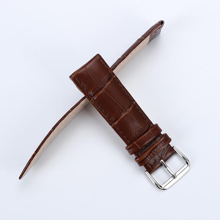 Genuine Leather Cowhide Bamboo Pattern Waterproof Watch Strap Accessory
