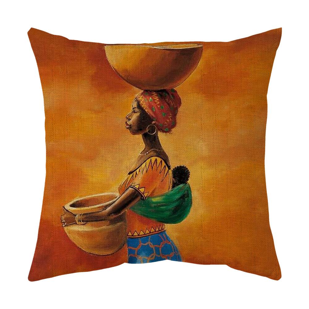 Bunte handbemalte ägyptische schwarze Autokissenhülle Sofakissen Kissen Heimkissen