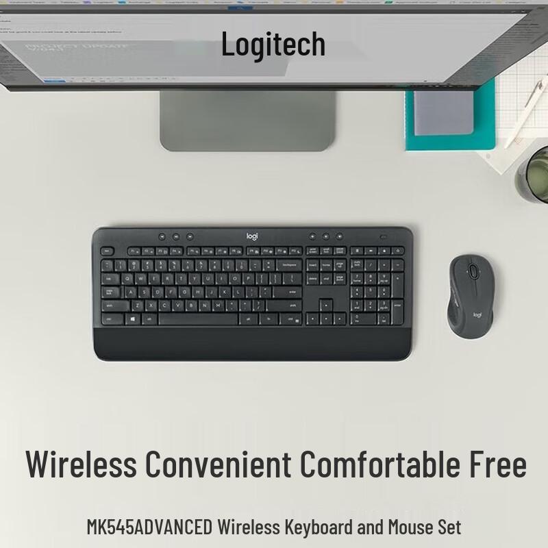 

Logitech MK545 Full-Size Wireless Keyboard and Mouse Combo - Black