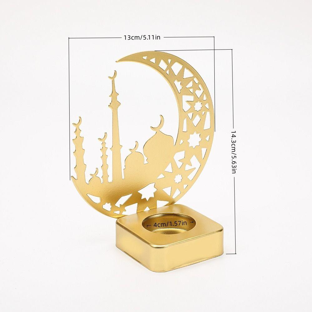 Heat-resistant Eid Mubarak Candlestick Castle Shape Islamic Style Aromatherapy Tray  Entryway Decor