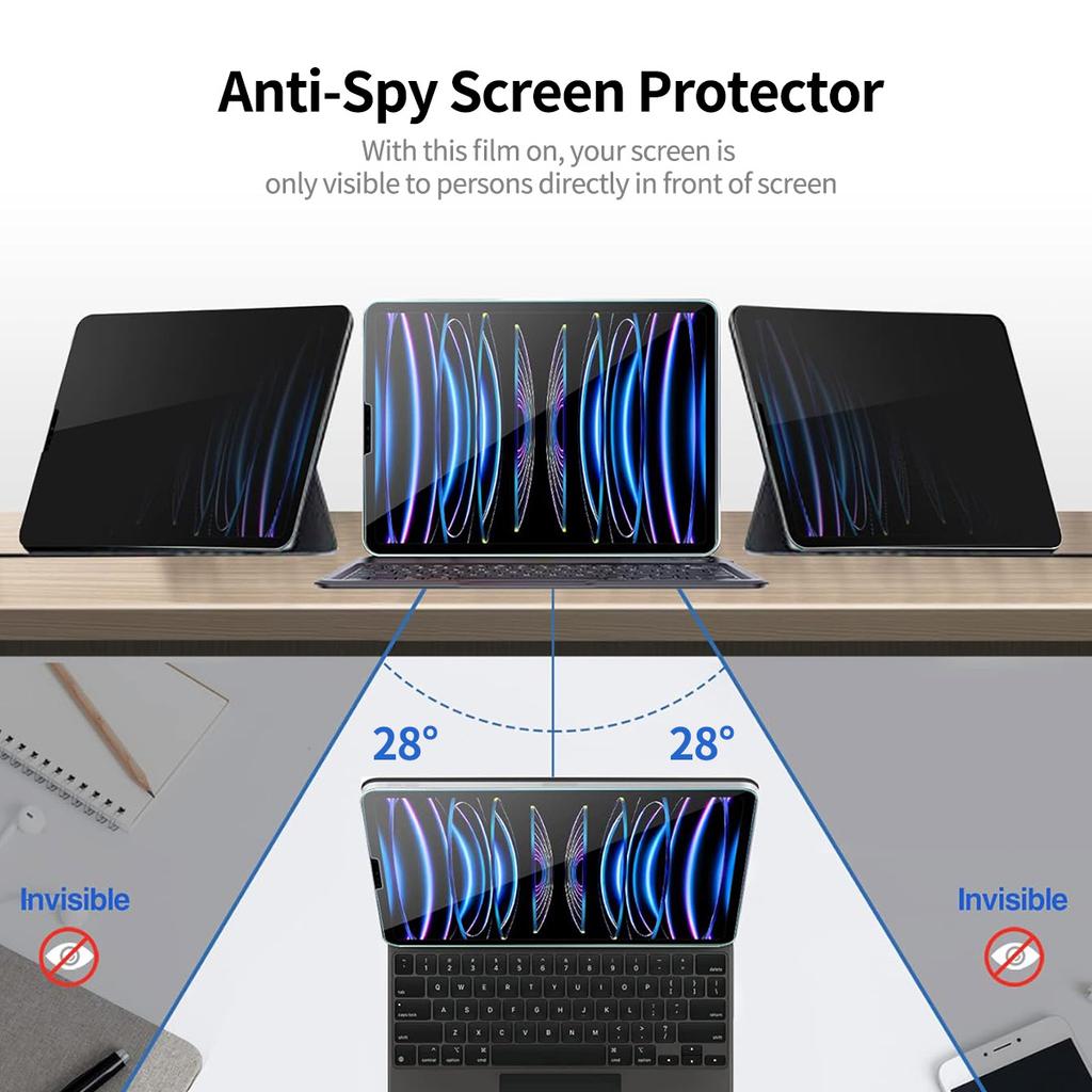 ENKAY HAT PRINCE For iPad mini (2024)/mini (2021) 28 Degree Anti-Peep Screen Protector Tempered Glass 0.33mm Film