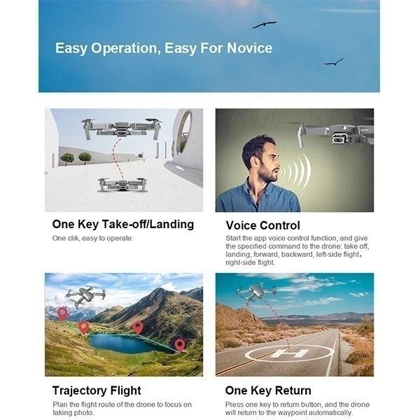 Toy Gift E68 Mini Drone Wide Angle 4K 1080P WiFi FPV Camera Drones Height Holding Mode RC Foldable Quadrotor Dron