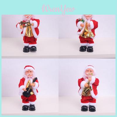 Christmas Gift Electric Santa Claus Guitar Music Ornament With Saxophone And Drums For Holiday Decor