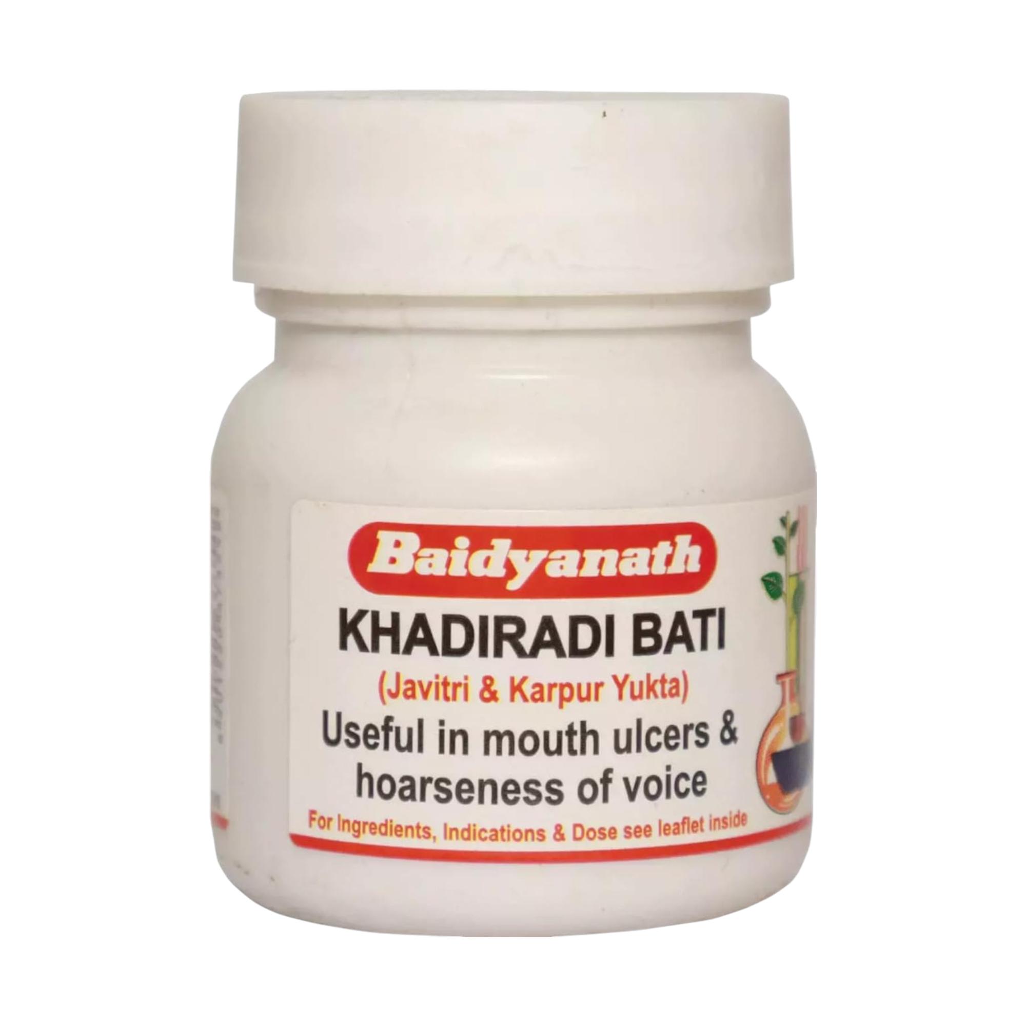 

Baidyanath Jhansi Khadiradi Bati 40 Tablets X Pack of 2 Herbal Ayurvedic Wellness Supplement for Adults