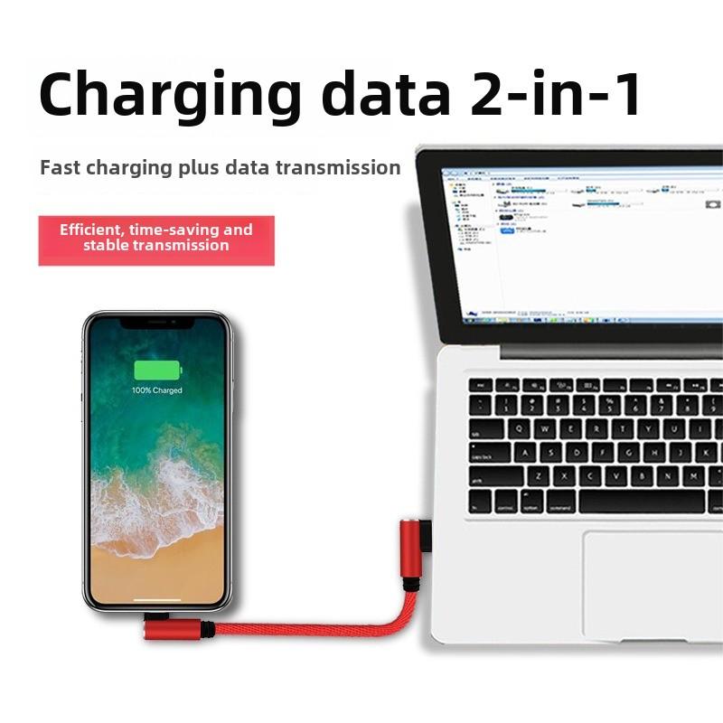 25cm 1m Short Fast Charging Cable Double Elbow 90 Degree USB To Type C Cable for Android Phones Tablet Short Cord Charge Wire