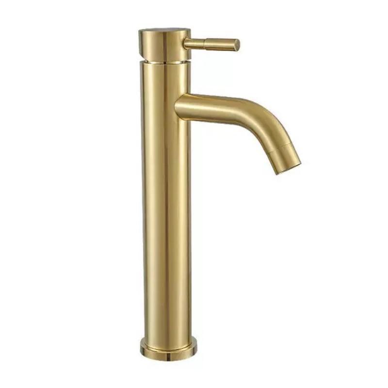 Single Cold Tap Brushed Gold Basin Faucet Bathroom Faucet Water Faucet Waterfall Bathroom Tap 304 Stell Stainless