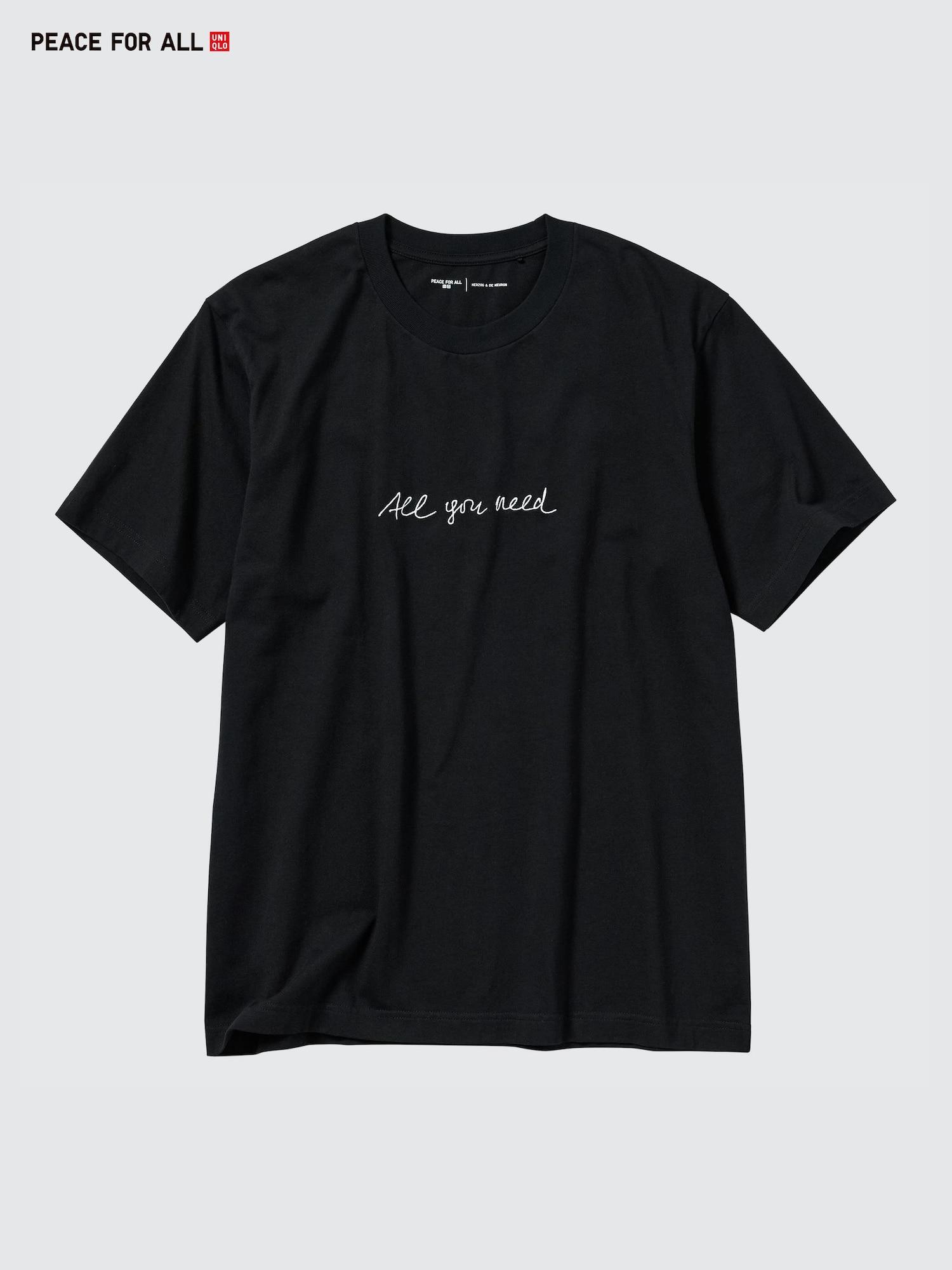

Футболка Uniqlo Peace For All с графическим принтом, с коротким рукавом, стандартный размер H Dem 09 BLACK/UNISEX L