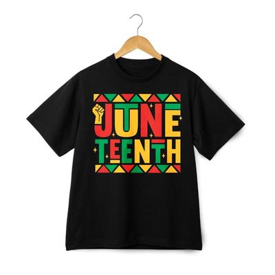 Retro Juneteenth 1865 Fist Graphic T-Shirt-Black History Freedom Celebration Tee
