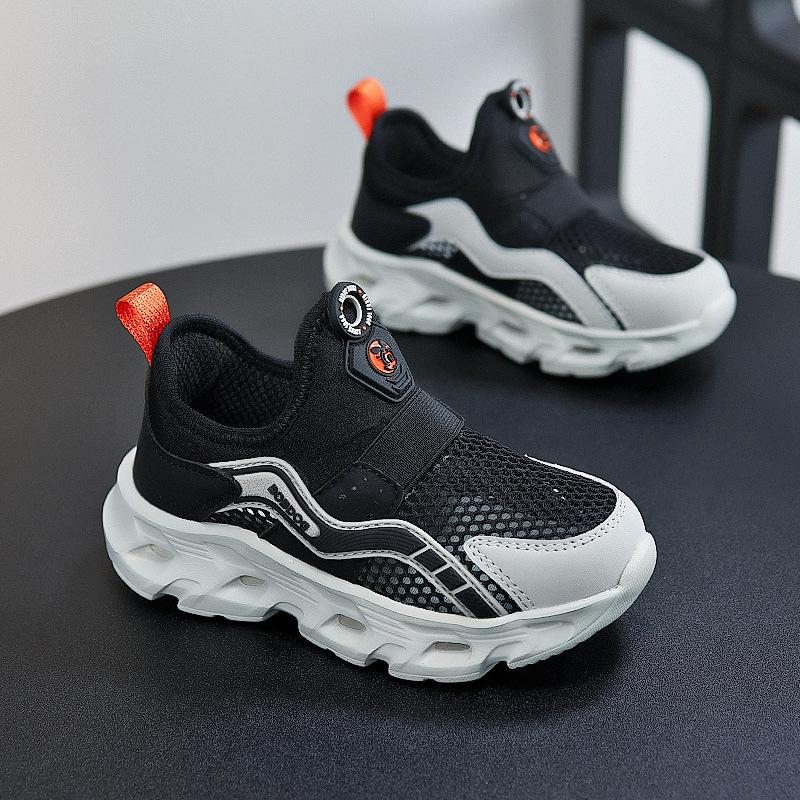 Babu Bean Classmate 2025 Summer New Kongkong Single Net Boys and Girls One-pedal Sneakers Lightweight Soft-soled Shoes