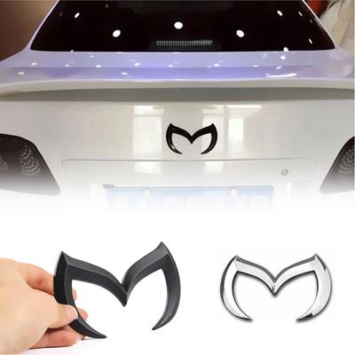 M Bat Sign Car Stickers Decoration Car Tail Hood Decals Emblems 6 3 3D Metal M Badge Decal Evil Emblem Black Silver