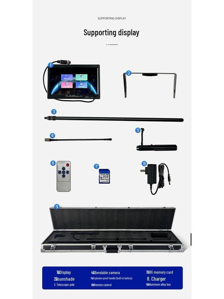 HD Car Undercarriage Inspection Mirror & Handheld Snake Eye Camera for Earthquake Fire Rescue & Life Detection