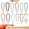 High-Quality Beaded Phone Chain with Amethyst and Black Obsidian