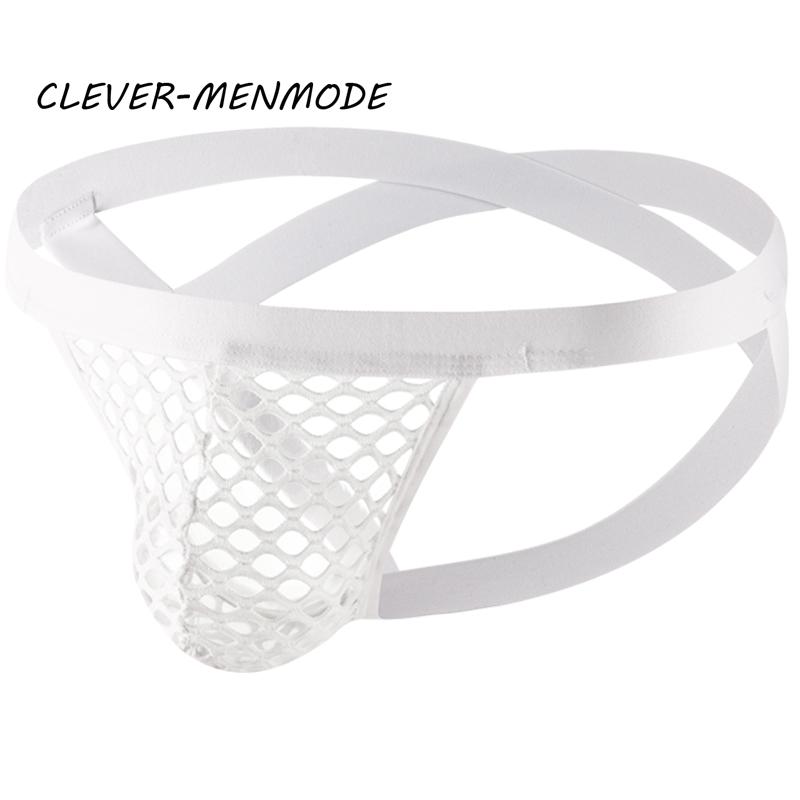 BDSM G-String T-Back Jockstrap Men Fashion Transparent Panties Sexy Fishnet Hip-Baring Thong Low Rise Mesh See-Through LingerieGood product